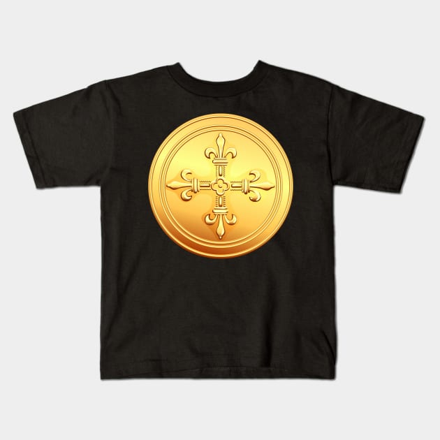 Old French gold coin Kids T-Shirt by kavalenkava